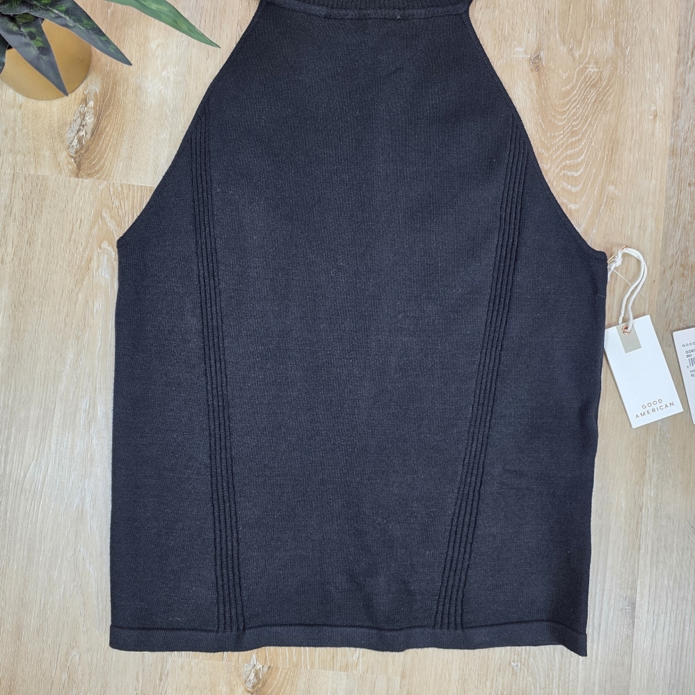 🆕️Good American Black Sleeveless Turtleneck Sweater Tank - Picture 4 of 8